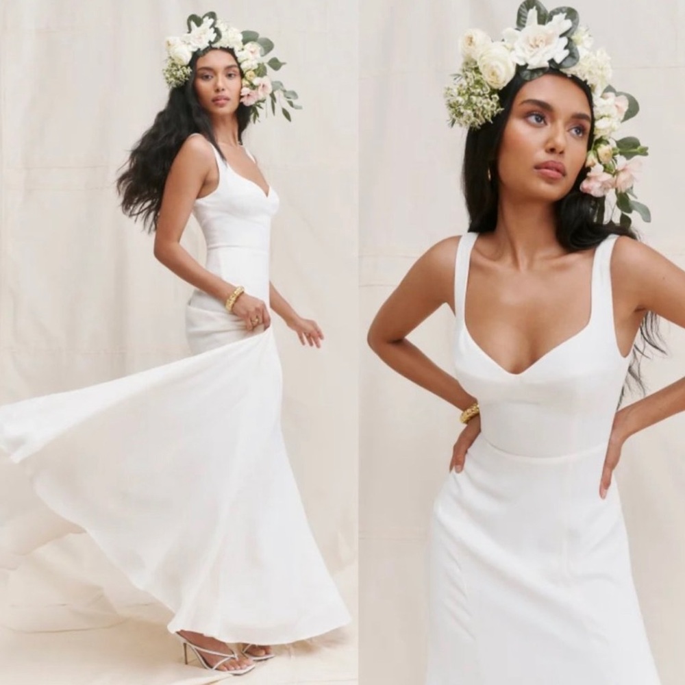 Reformation Lecce Floor Length Ivory Dress Size 8